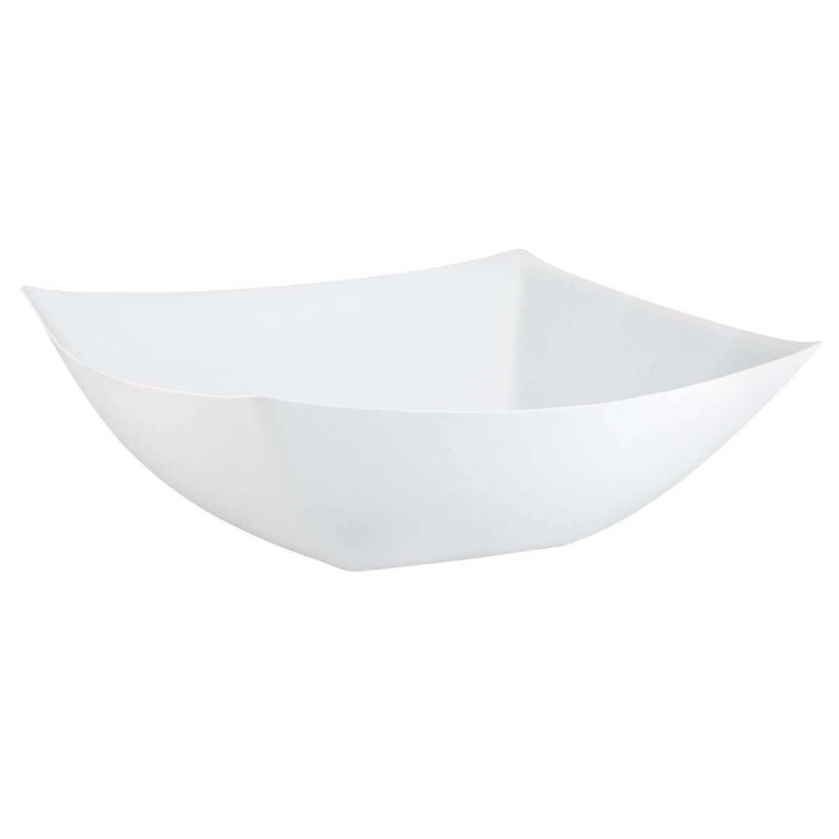 128 Oz. | White Square Plastic Serving Bowl | 24 Count - Yom Tov Settings