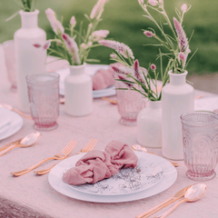 Exquisite Rose Gold Plastic Forks | 480 Count - Yom Tov Settings