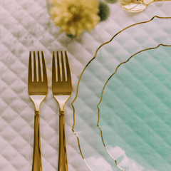 Mint/Gold Petal Plates - Combo Pack 120/120