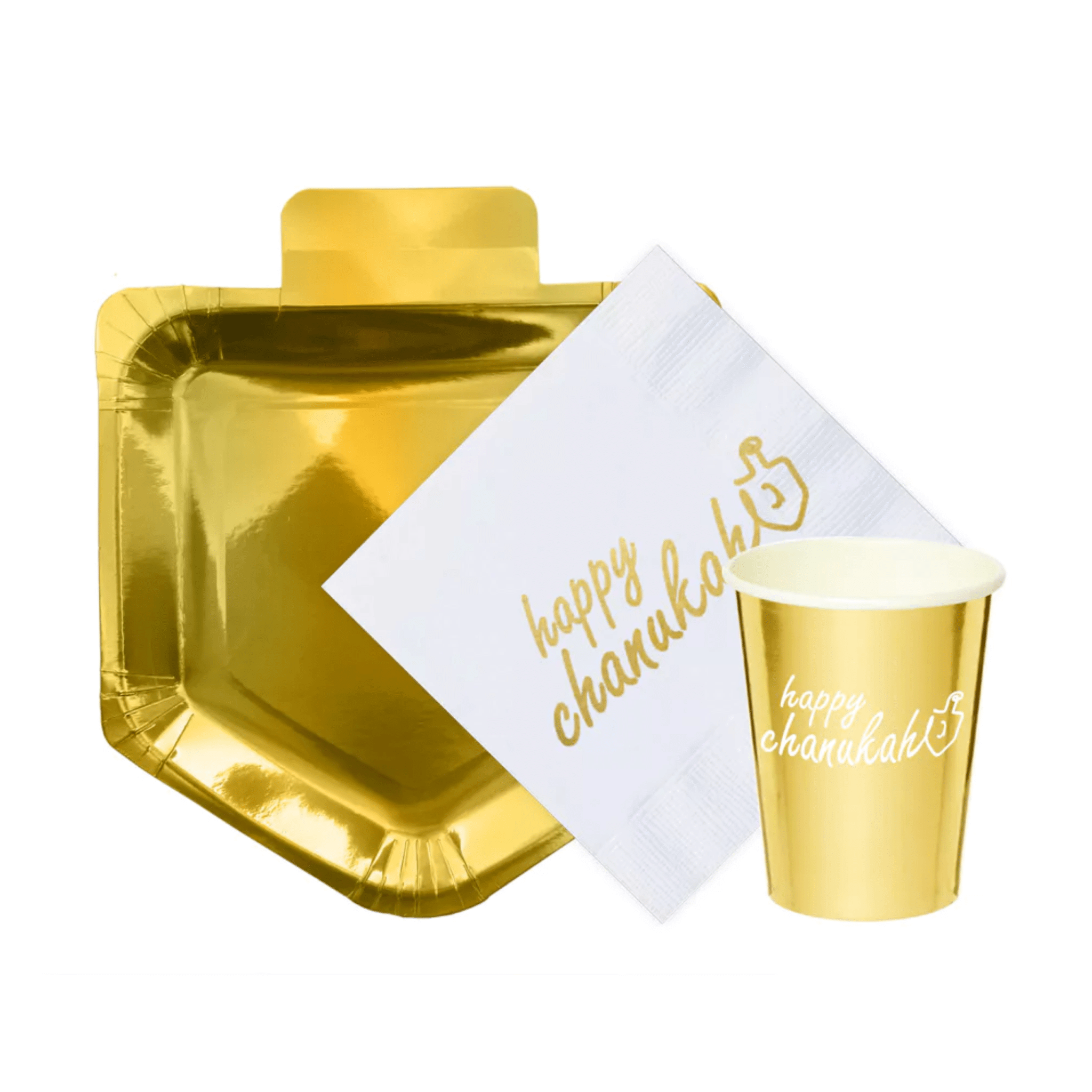 Gold Chanukah Paper Cups (100 Count) - Yom Tov Settings