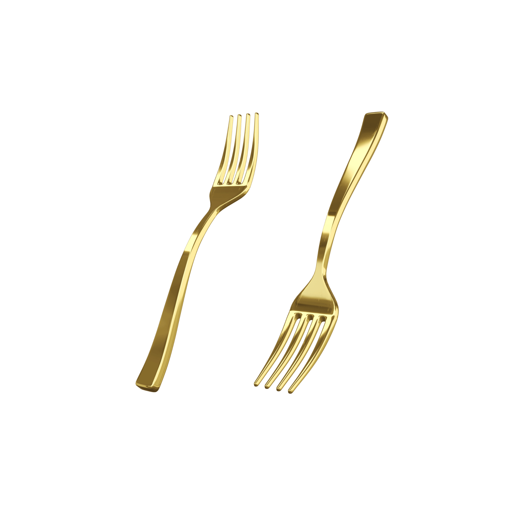 Exquisite Gold Plastic Tasting Forks | 500 Count