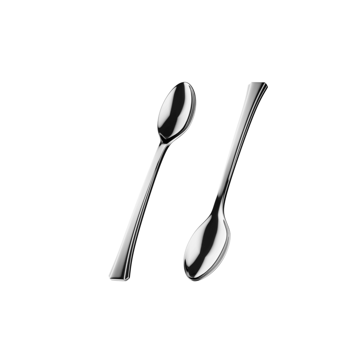 Exquisite Silver Plastic Tasting Spoons | 100 Count