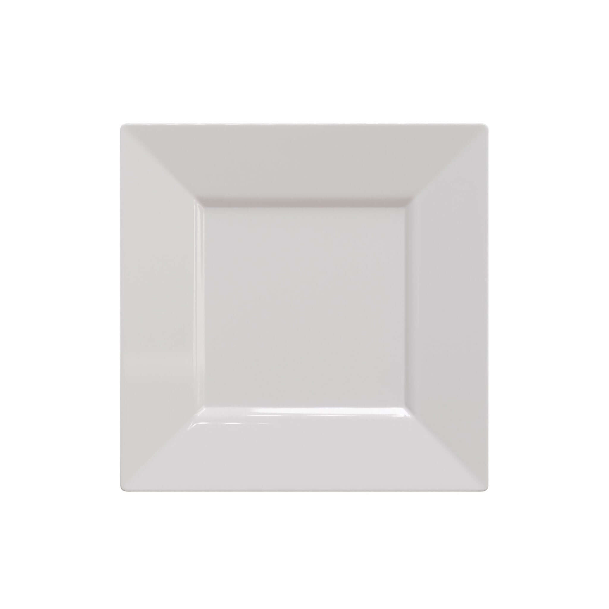 8" White Square Plastic Plates (120 Count) - Yom Tov Settings