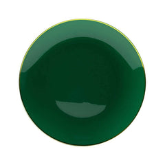 10" Classic Green Design Plastic Plates (120 Count) - Yom Tov Settings