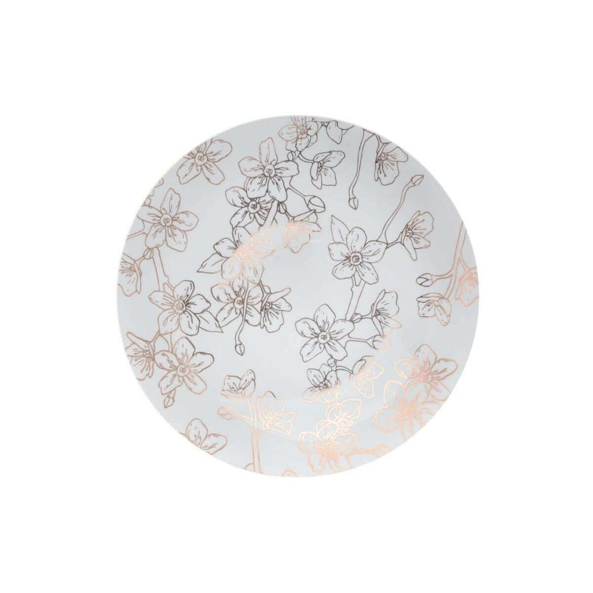 8" Blossom Design Plastic Plates (40 Count) - Yom Tov Settings