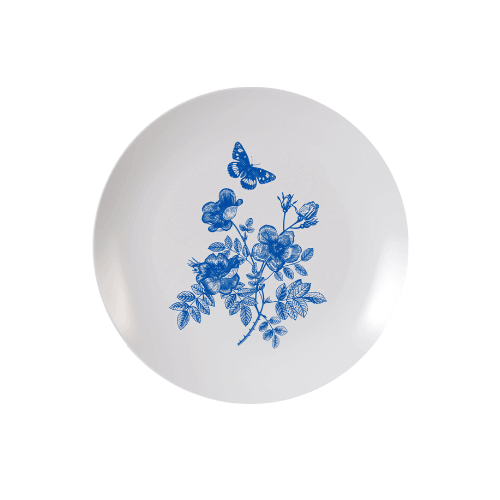 8" Botanical Design Plastic Plates (40 Count) - Yom Tov Settings