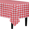 Red Gingham Printed Plastic Table Cloth | 48 Count