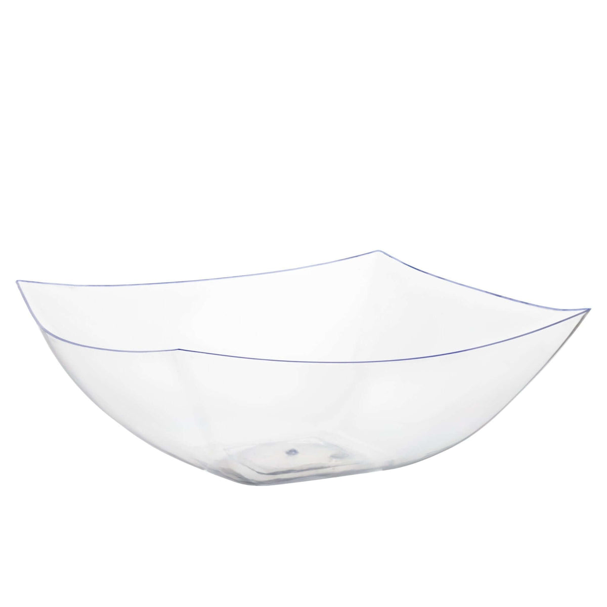 128 Oz. | Clear Square Plastic Serving Bowl | 24 Count - Yom Tov Settings