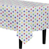 Multi-Color Polka Dot Printed Plastic Table Cloth | 48 Count