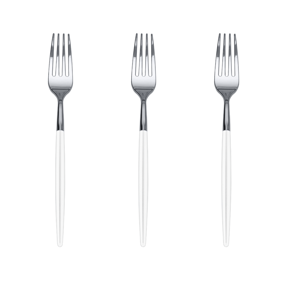 Trendables Forks White/Silver | 480 Count