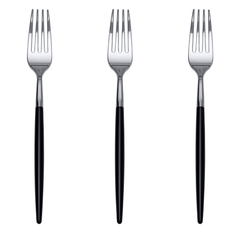 Trendables Forks Black/Silver | 480 Count