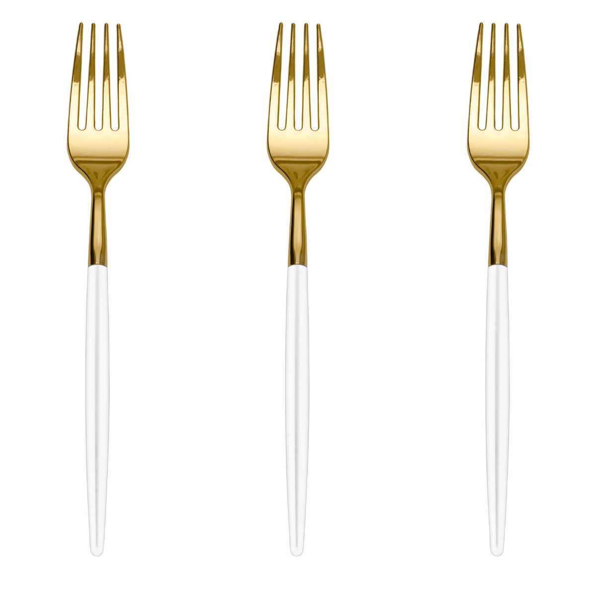 Trendables Forks White/Gold | 480 Count