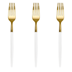 Trendables Forks White/Gold | 480 Count