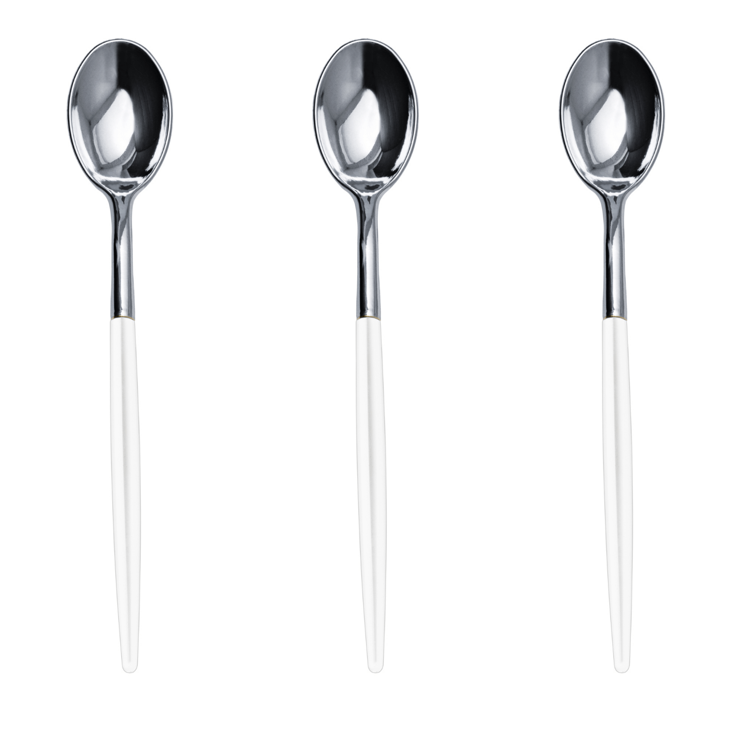 Trendables Spoons White/Silver | 480 Count
