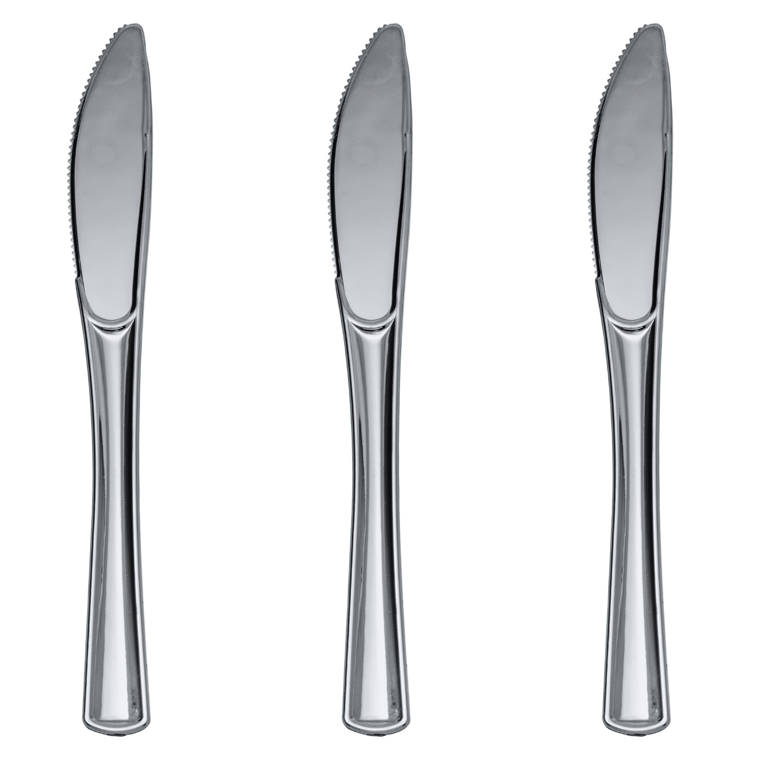 Exquisite Silver Plastic Knives | 480 Count - Yom Tov Settings