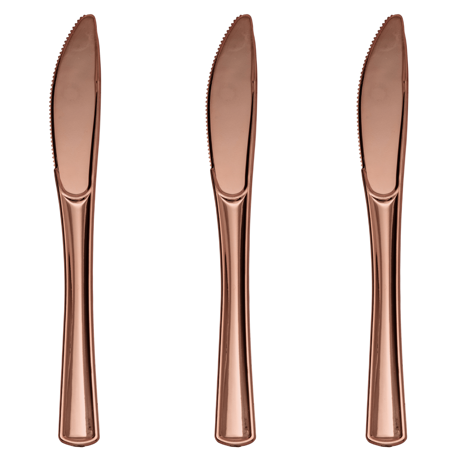Exquisite Rose Gold Plastic Knives | 480 Count - Yom Tov Settings