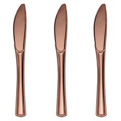 Exquisite Rose Gold Plastic Knives | 480 Count - Yom Tov Settings