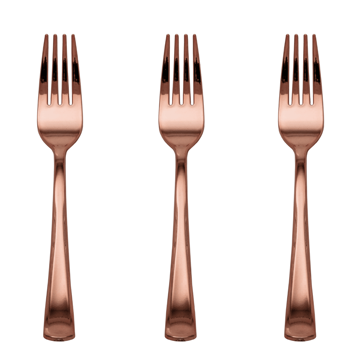 Exquisite Rose Gold Plastic Forks | 480 Count - Yom Tov Settings