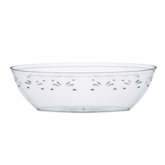 64 Oz. | Clear Oval Plastic Serving Bowl | 50 Pack - Yom Tov Settings