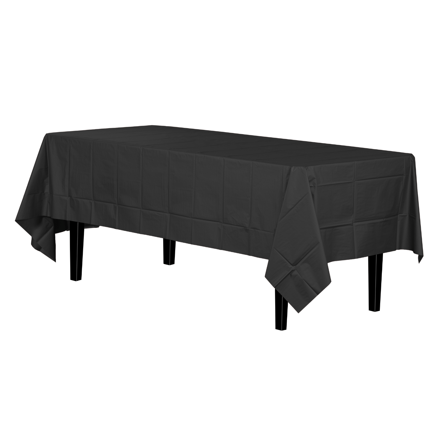 Premium Black Plastic Tablecloth | 96 Count - Yom Tov Settings