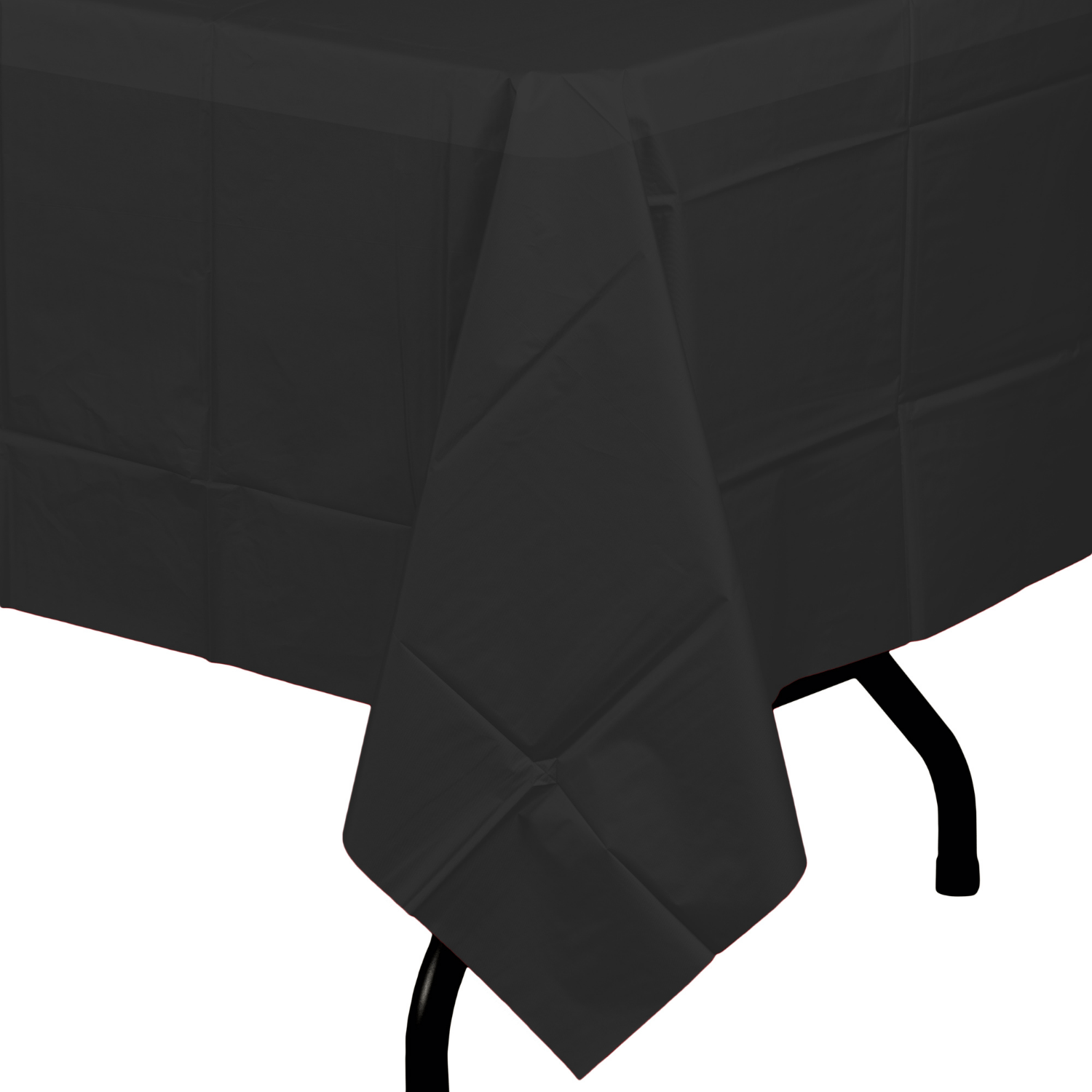 Premium Black Plastic Tablecloth | 12 Count - Yom Tov Settings