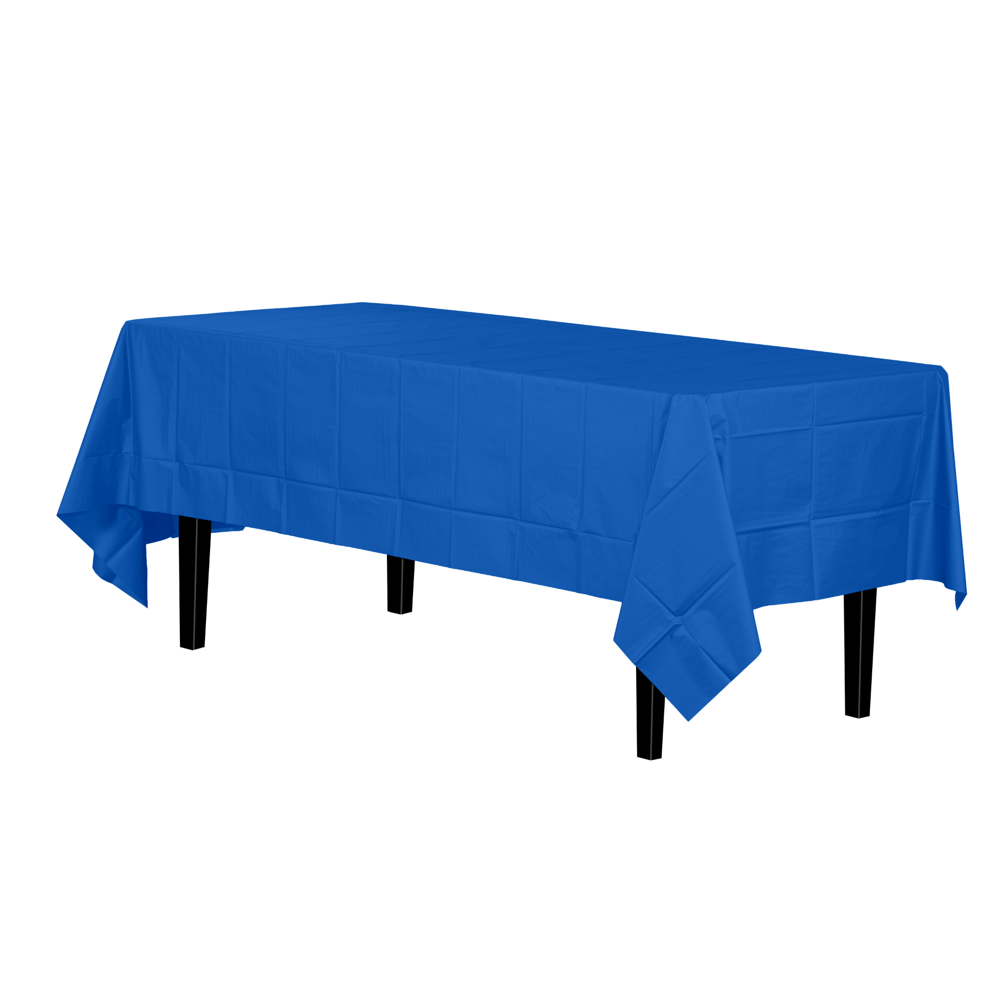 Premium Dark Blue Plastic Tablecloth | 96 Count - Yom Tov Settings