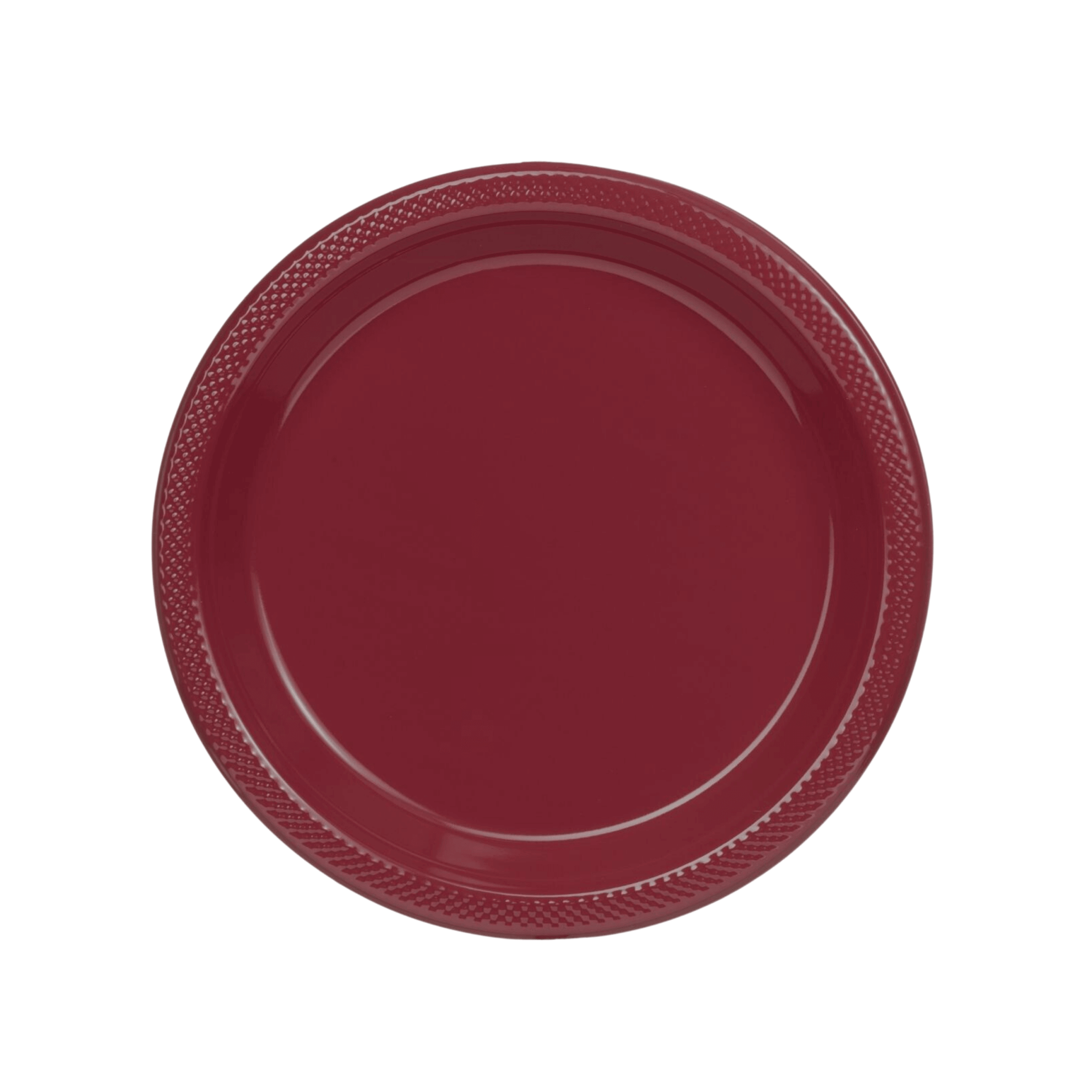 7" | Burgundy Plastic Plates | 600 Count - Yom Tov Settings