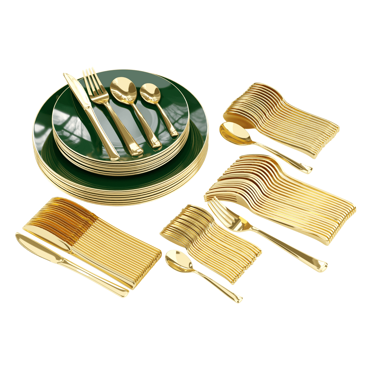 280 Piece Green Classic Combo Set | Serves 40 Guests