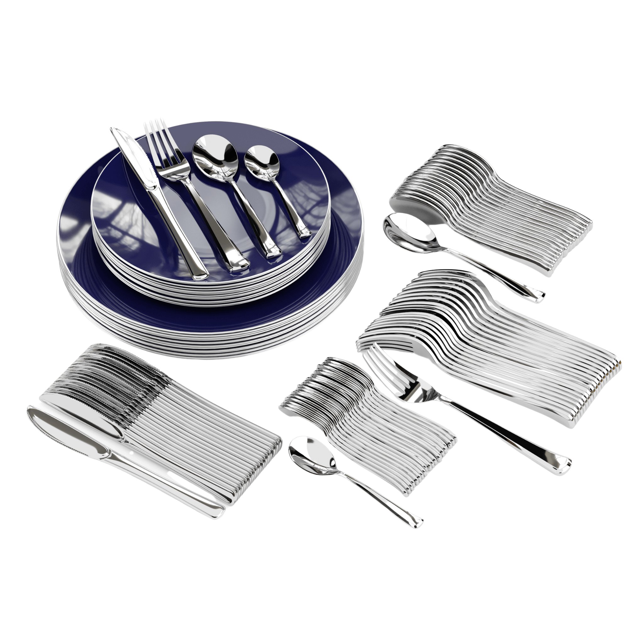 700 Piece Navy Classic Combo Set | Serves 100 Guests