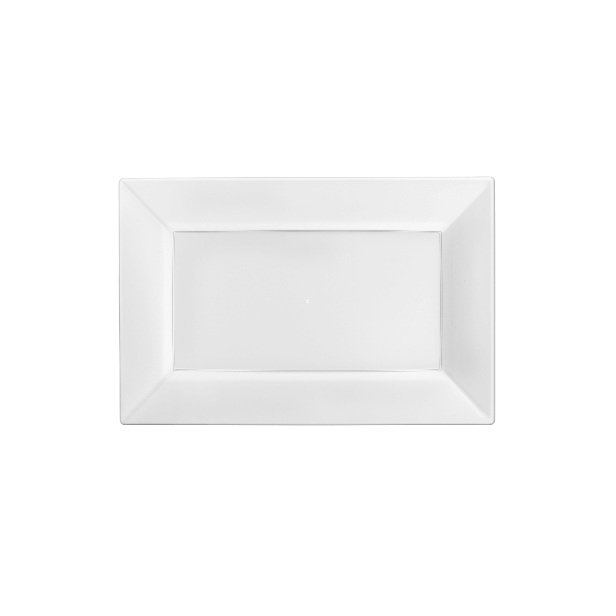 9.5" White Rectangular Plastic Plates (120 Count) - Yom Tov Settings