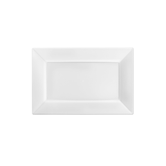 9.5" White Rectangular Plastic Plates (120 Count) - Yom Tov Settings