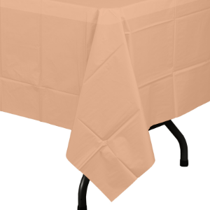 Premium Peach Plastic Tablecloth | 96 Count - Yom Tov Settings