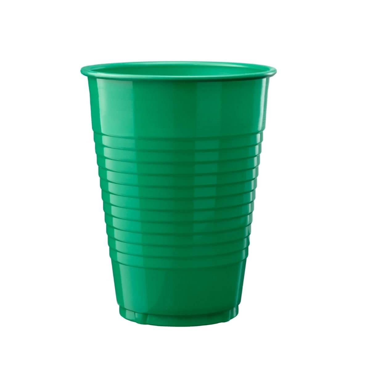 12 Oz. | Emerald Green Plastic Cups | 600 Count - Yom Tov Settings
