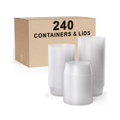 8 Oz. Deli Containers with Lids | 240 Pack - Yom Tov Settings