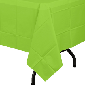 Premium Lime Green Plastic Tablecloth | 96 Count - Yom Tov Settings