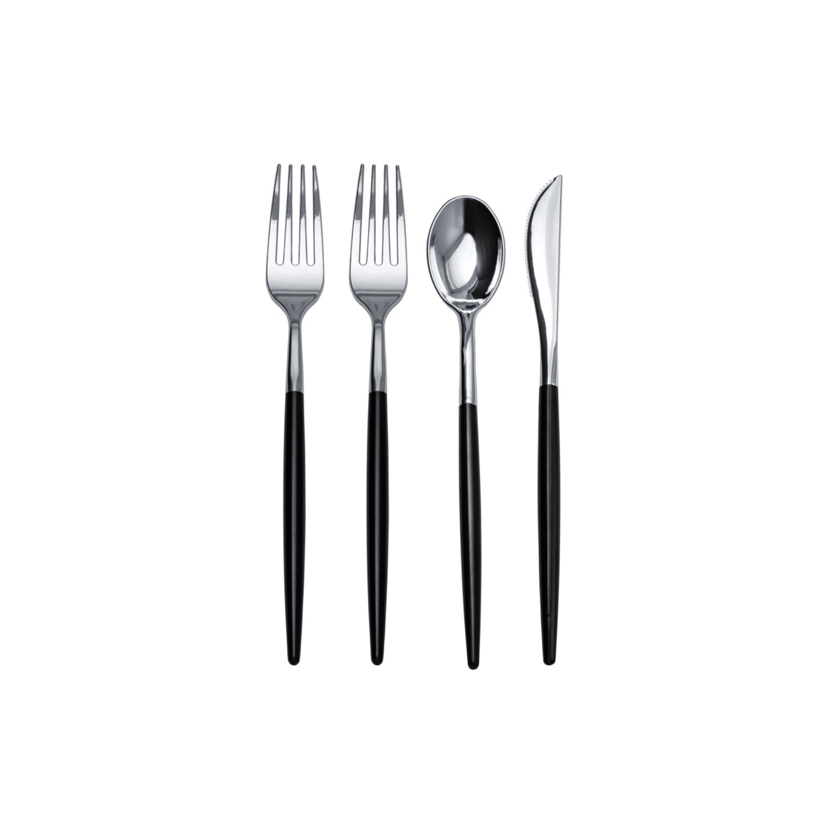 80 Piece Black/Silver Cutlery Combo Set - Yom Tov Settings