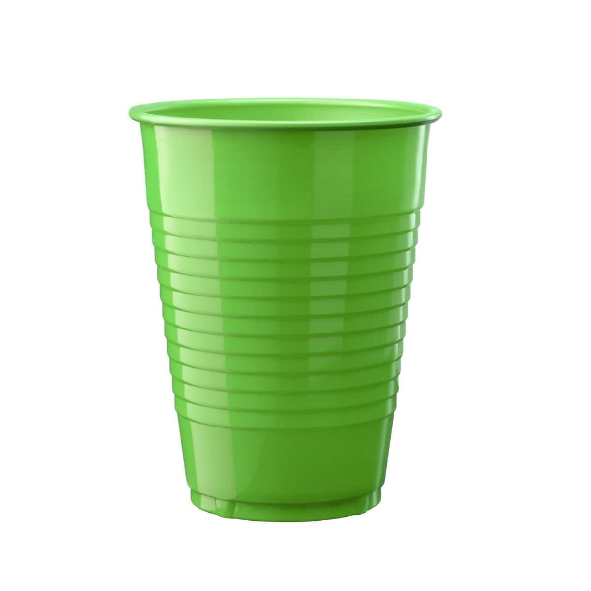 12 Oz. | Lime Green Plastic Cups | 600 Count - Yom Tov Settings