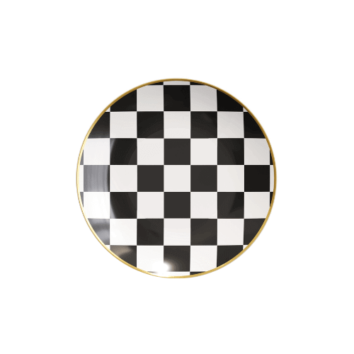 6" Checkerboard Design Plastic Plates (120 Count) - Yom Tov Settings
