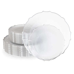 Clear/Silver Petal Plates - Combo Pack 120/120