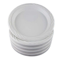 9 In. White Plastic Plates | 400 Count