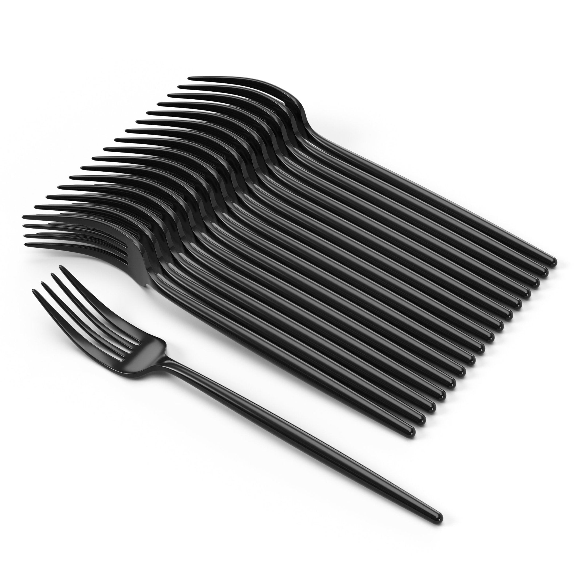 Trendables Gloss Black Plastic Forks | 480 Count