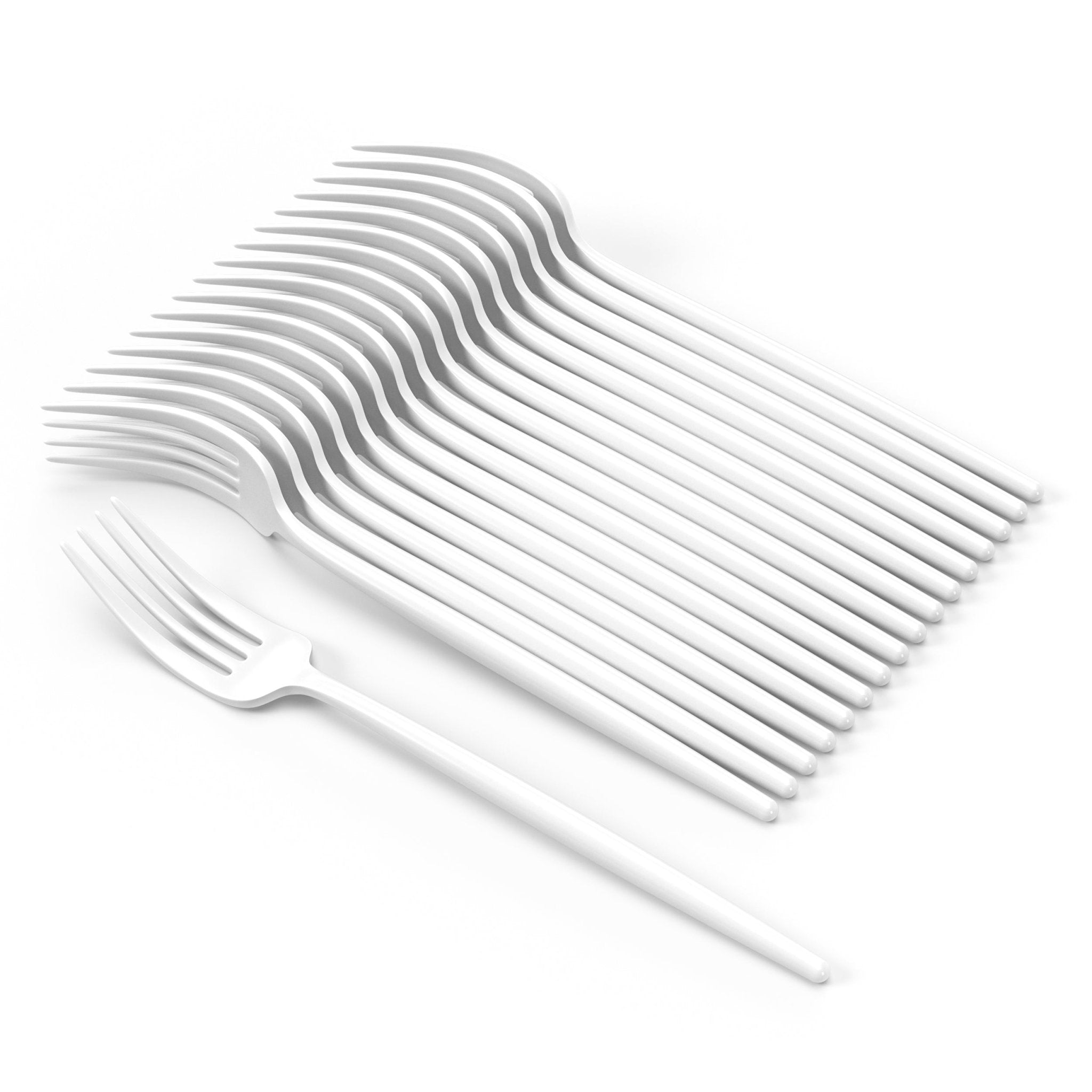 Trendables Gloss White Plastic Forks | 480 Count