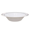 14 oz. White/Rose Gold Line Design Plastic Bowls (120 Count) - Yom Tov Settings